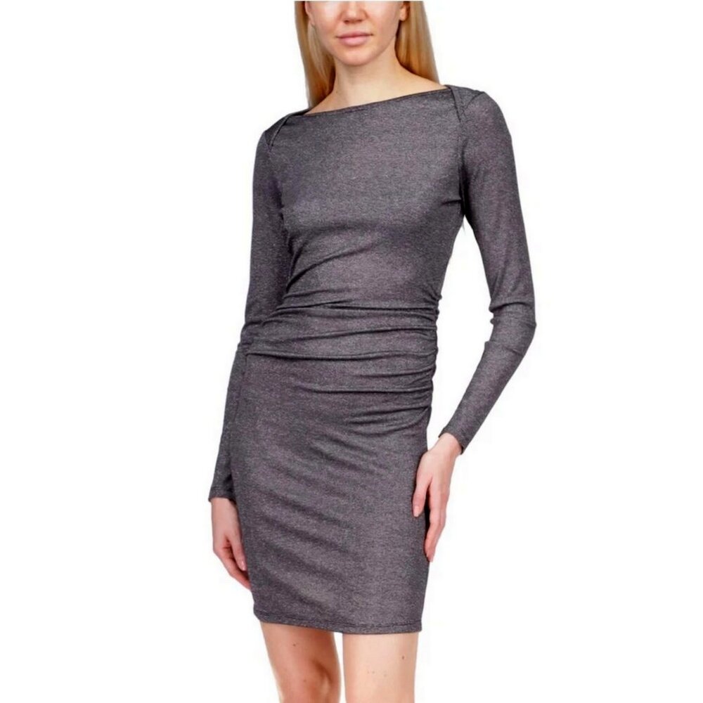MICHAEL KORS Long Sleeve Black Fitted Cocktail Sheath Mini Dress XL